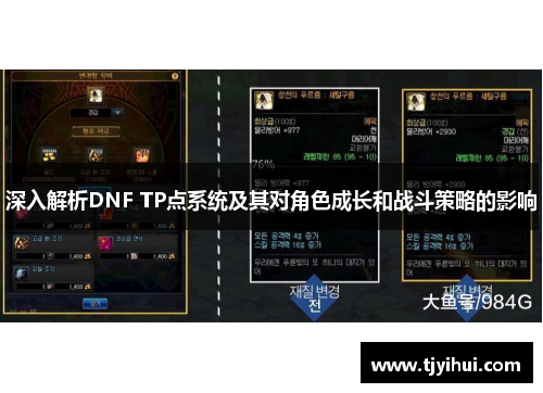深入解析DNF TP点系统及其对角色成长和战斗策略的影响